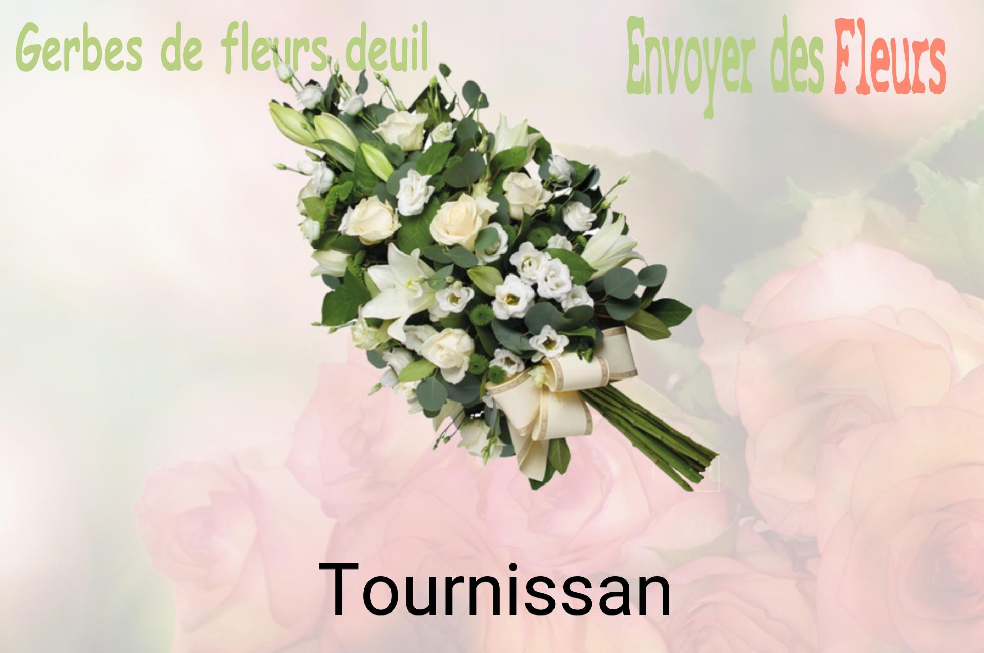 Gerbe de fleurs de deuil livrée à Tournissan